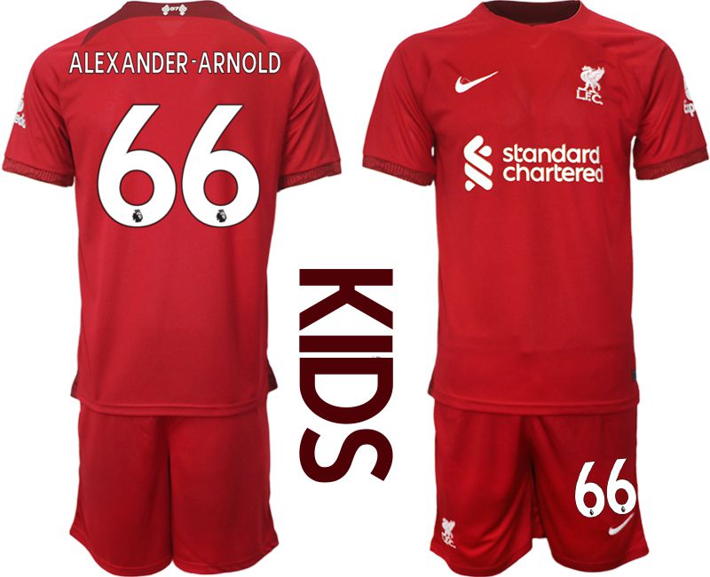 Youth 2022-2023 Club Liverpool home red #66 Soccer Jersey->nfl hats->Sports Caps